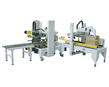 EJB5050-III + EFA5050-III Automatic Side Corner Sealing Machine & Flaps Folding Case Sealer